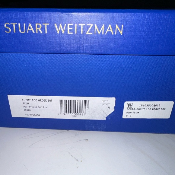 Stuart Weitzman Lucite Croc-Embossed Leather Wedge Boots - Picture 15 of 15